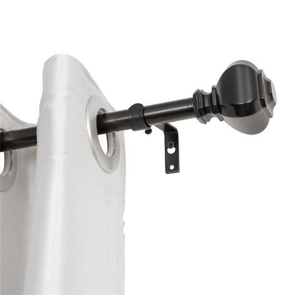 Utopia Alley Utopia Alley D18Z 0.75 in. Single Decorative Drapery Adjustable Curtain Rods for Windows 86 to 120 in. - Black D18Z - main